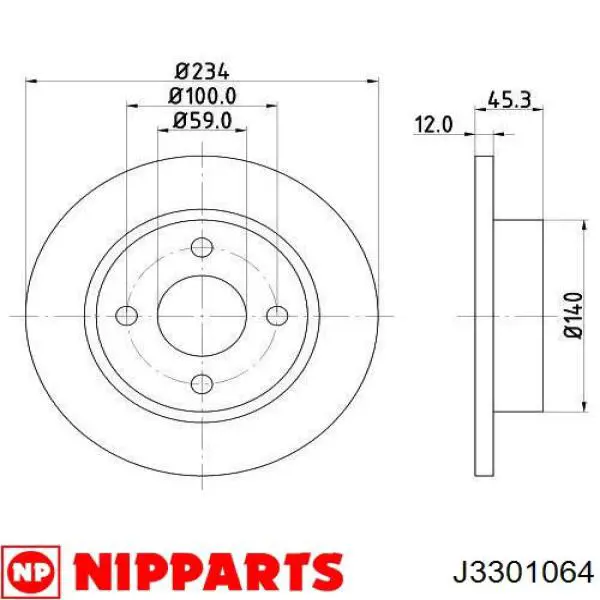 Передний тормозной диск Champion 561663CH