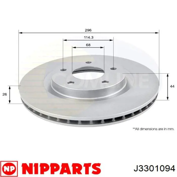 Купить J3301094 Nipparts Ротор тормозной