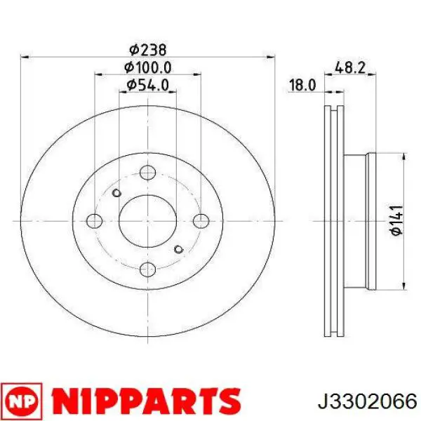 Купить J3302066 Nipparts Ротор тормозной