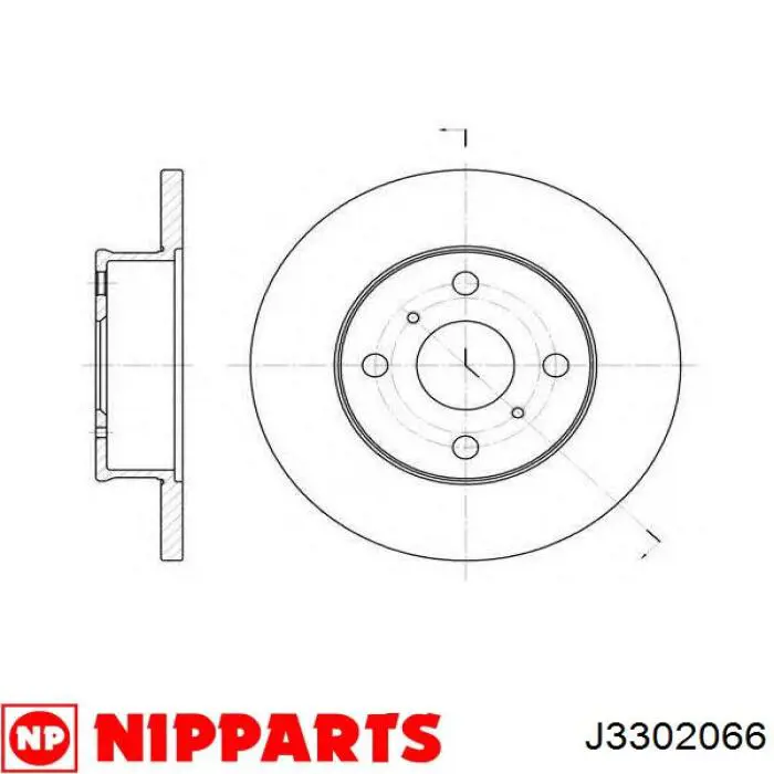 J3302066 Nipparts Диск тормозной передний