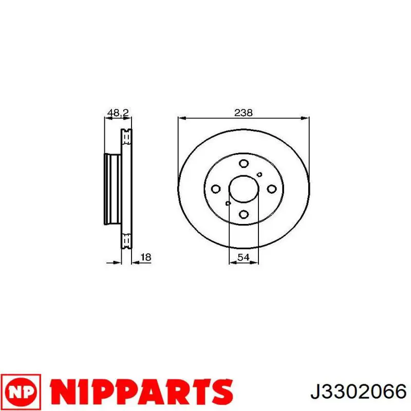 Передний тормозной диск Nipparts J3302066