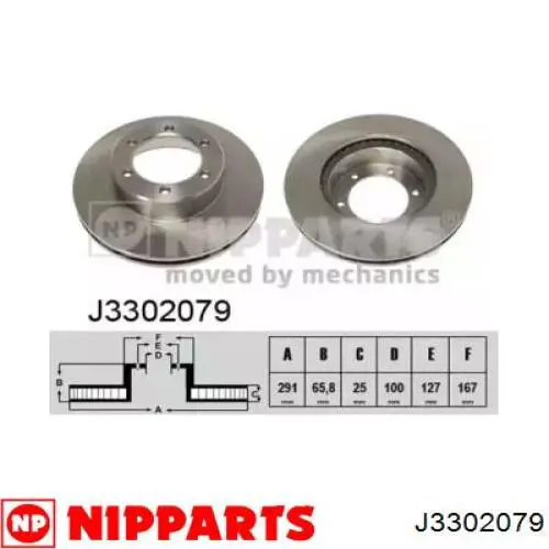 Передние тормозные диски DI287C Japan Parts