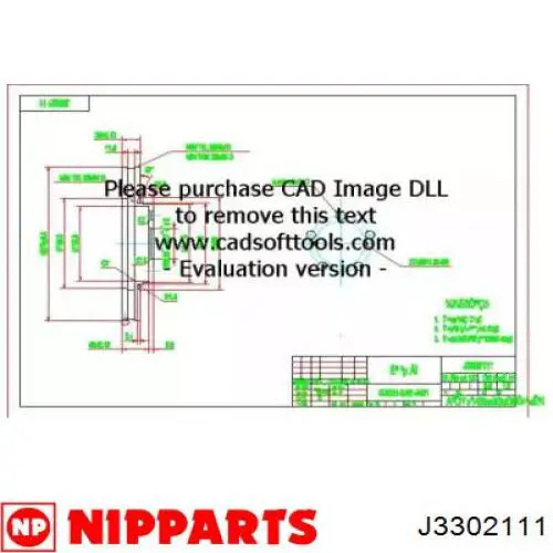 Передние тормозные диски J3302111 Nipparts