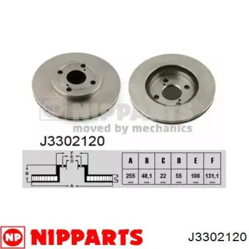 Передние тормозные диски J3302120 Nipparts