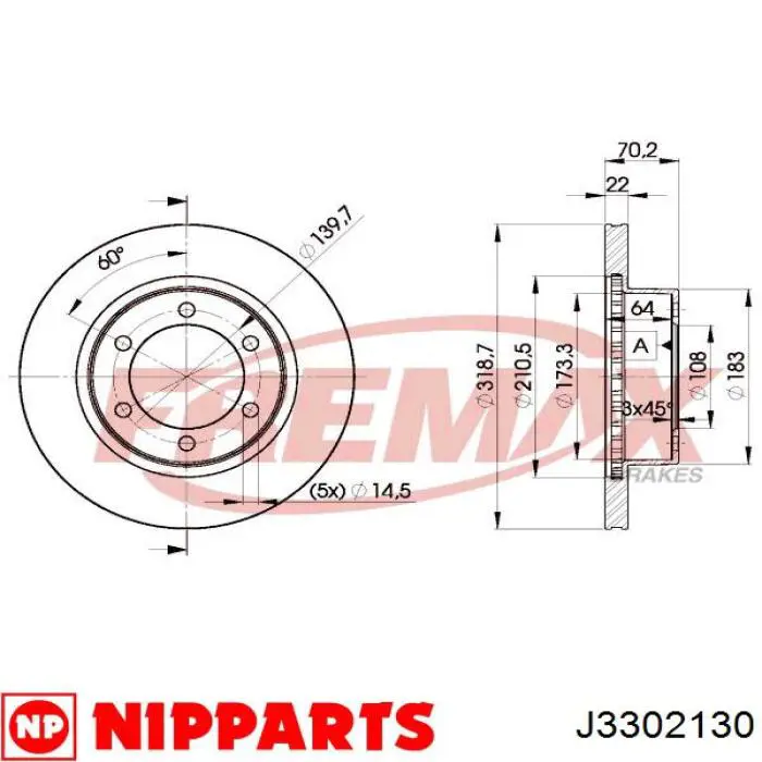 Купить J3302130 Nipparts Ротор тормозной