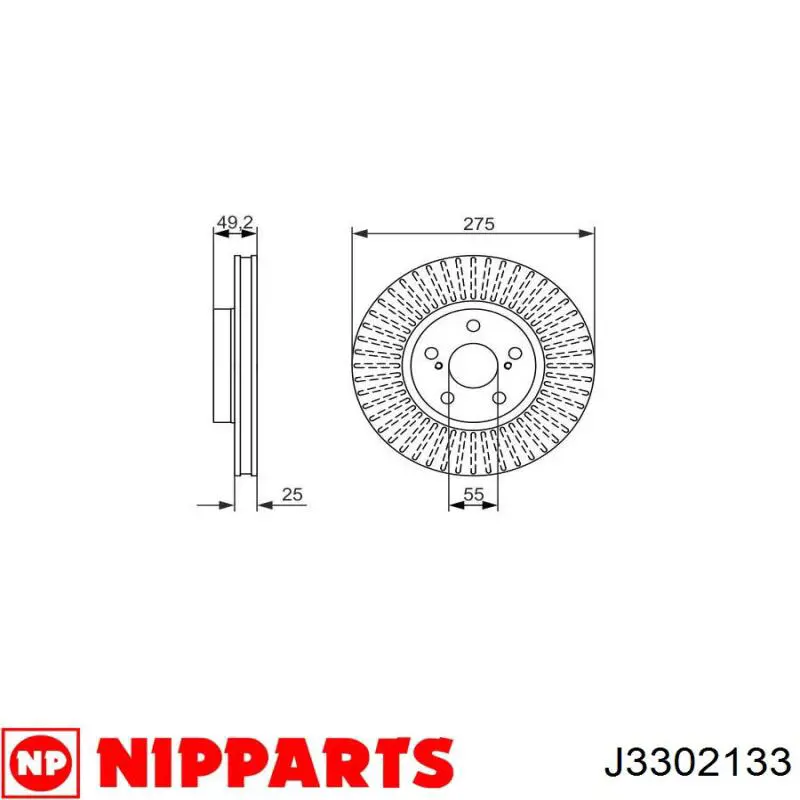 Купить J3302133 Nipparts Ротор тормозной