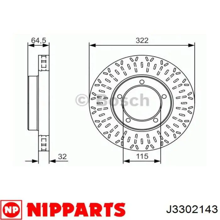 Купить J3302143 Nipparts Ротор тормозной