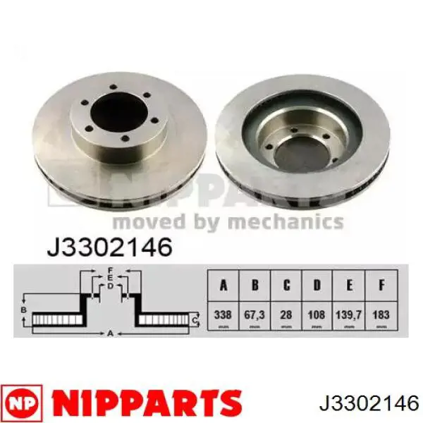 J3302146 Nipparts тормозные диски