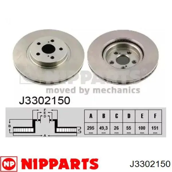 Передние тормозные диски J3302150 Nipparts