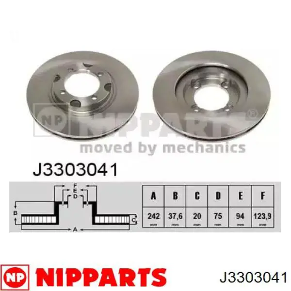 J3303041 Nipparts диск тормозной передний