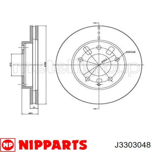 Передний тормозной диск Nipparts J3303048