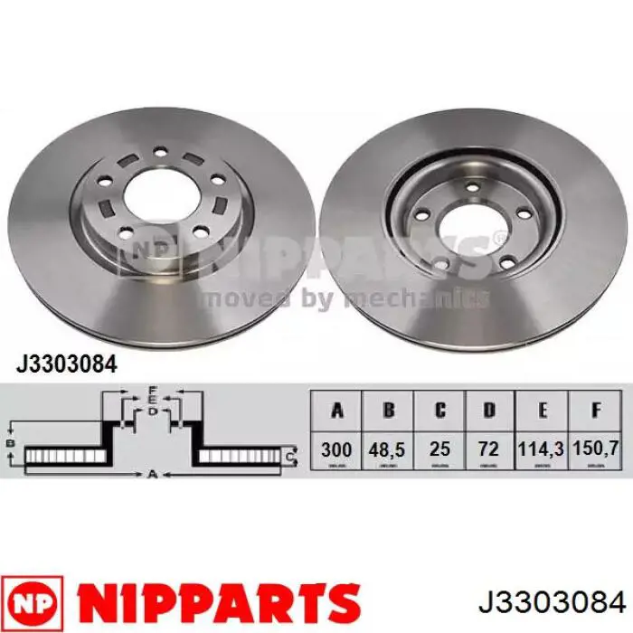 J3303084 Nipparts диск тормозной передний