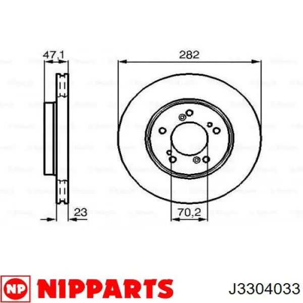 Тормоз дисковый передний Nipparts J3304033 цена, от 35.40 USD
