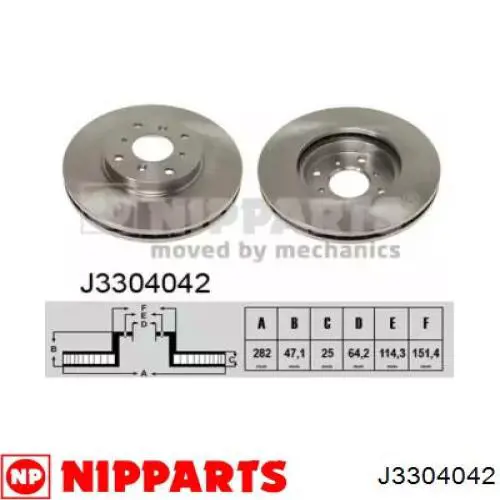 Купить J3304042 Nipparts Ротор тормозной