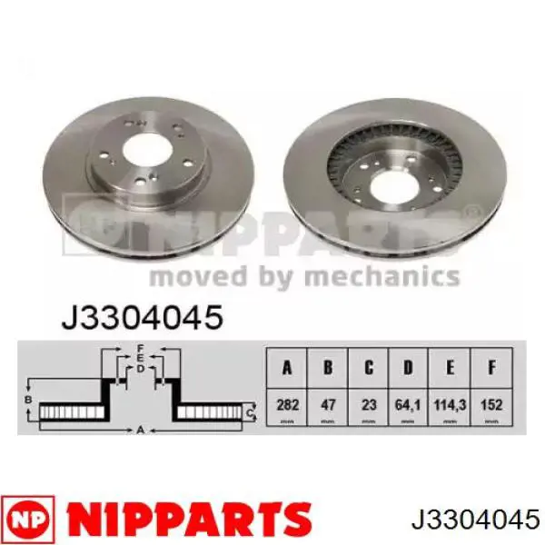 J3304045 Nipparts диск тормозной передний