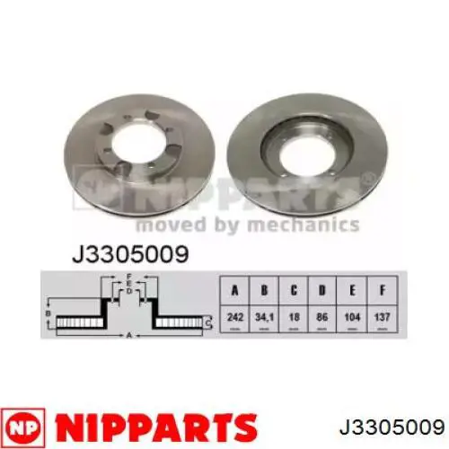 Тормоз дисковый передний Nipparts J3305009 цена, от 27.74 USD