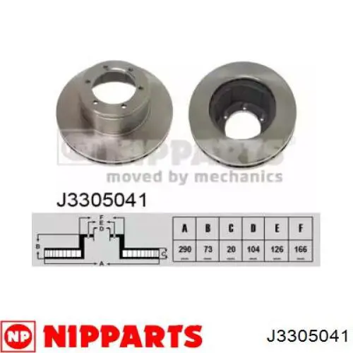 J3305041 Nipparts диск тормозной передний