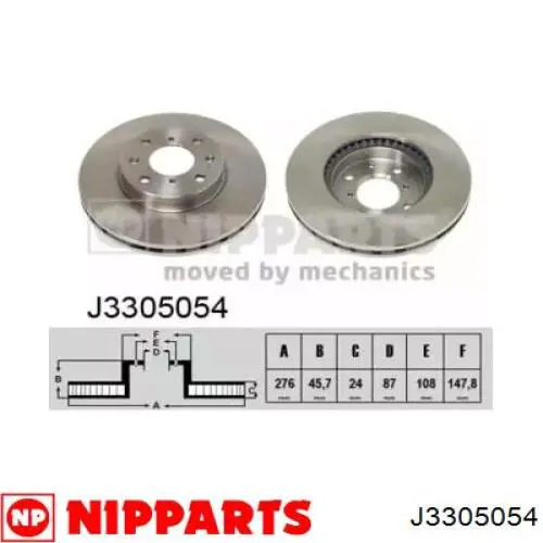 J3305054 Nipparts Диск тормозной передний