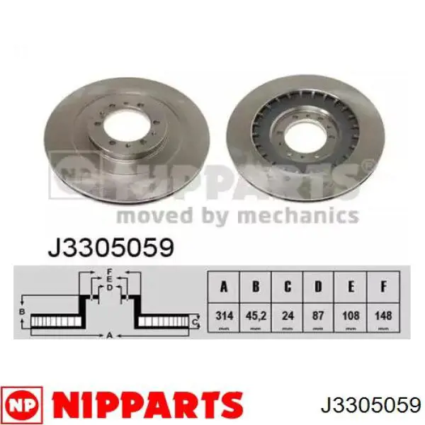 J3305059 Nipparts тормозные диски