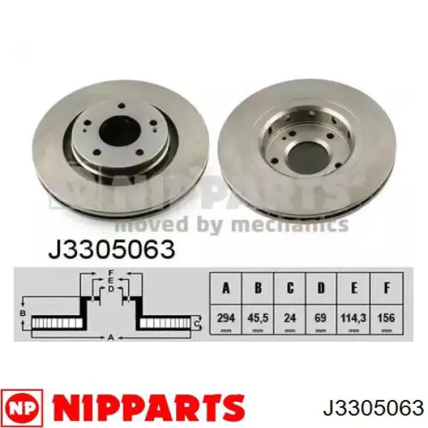 J3305063 Nipparts диск тормозной передний