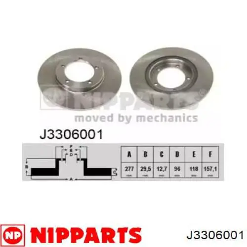 J3306001 Nipparts диск тормозной передний