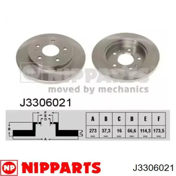 J3306021 Nipparts диск тормозной передний