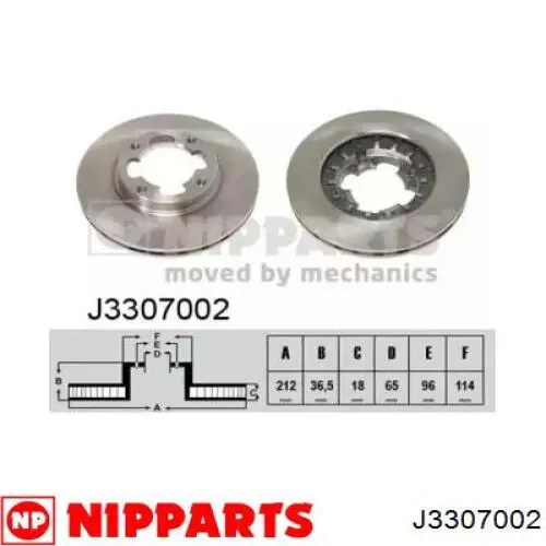 J3307002 Nipparts диск тормозной передний
