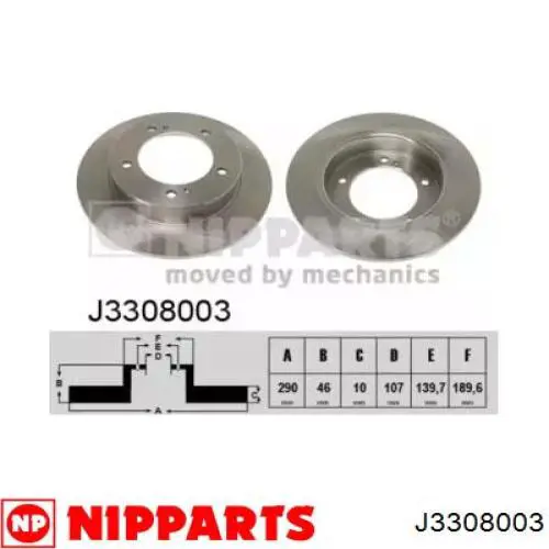 Передние тормозные диски J3308003 Nipparts