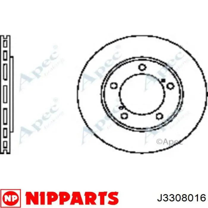 J3308016 Nipparts Диск тормозной передний
