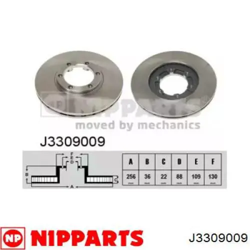 J3309009 Nipparts диск тормозной передний