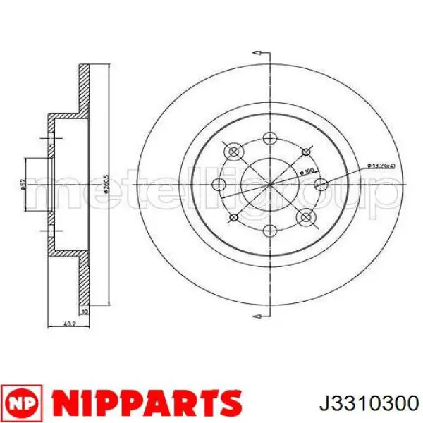 Задний тормозной диск Nipparts J3310300 цена, от 23.24 USD