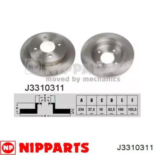 Тормозные диски J3310311 Nipparts