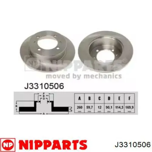 Тормозные диски J3310506 Nipparts