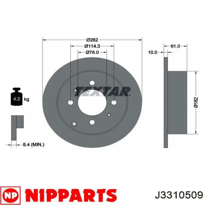 Compre J3310509 Nipparts Disco do freio traseiro