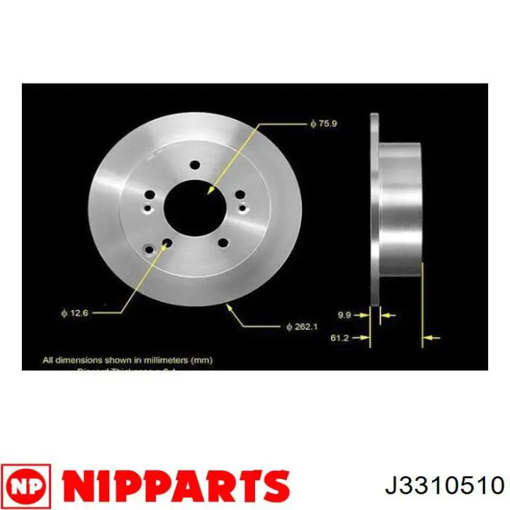 Тормозные диски J3310510 Nipparts
