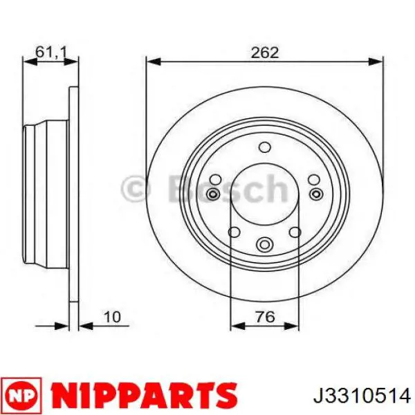 Тормозные диски J3310514 Nipparts