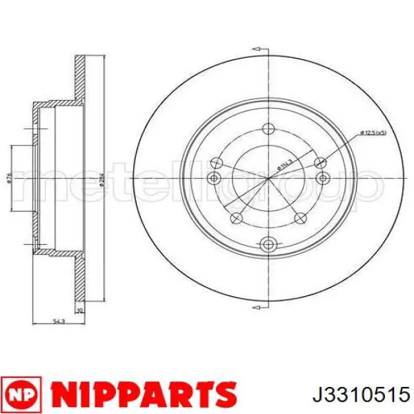 J3310515 Nipparts диск тормозной задний