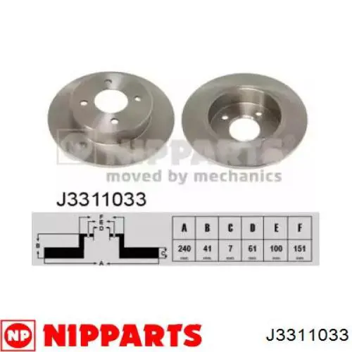 Тормозные диски J3311033 Nipparts