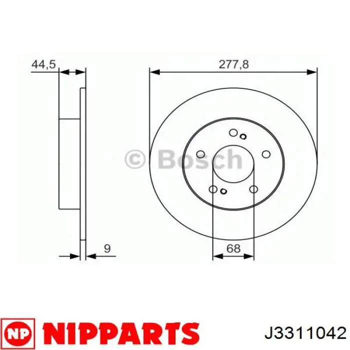 Задний тормозной диск Nipparts J3311042 цена, от 29.65 USD