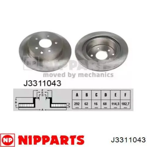 Задний тормозной диск Nipparts J3311043 цена, от 40.44 USD