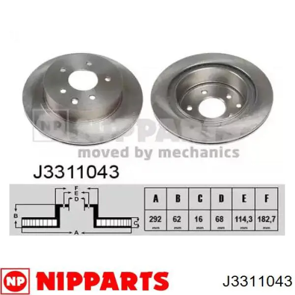 J3311043 Nipparts тормозные диски