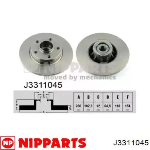 Тормозные диски J3311045 Nipparts