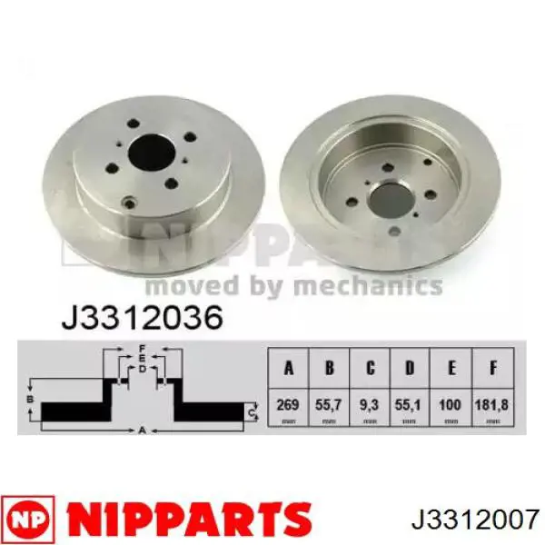 Задний тормозной диск Nipparts J3312007 цена, от 32.14 USD