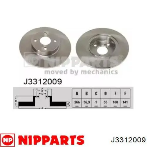 Тормозные диски J3312009 Nipparts