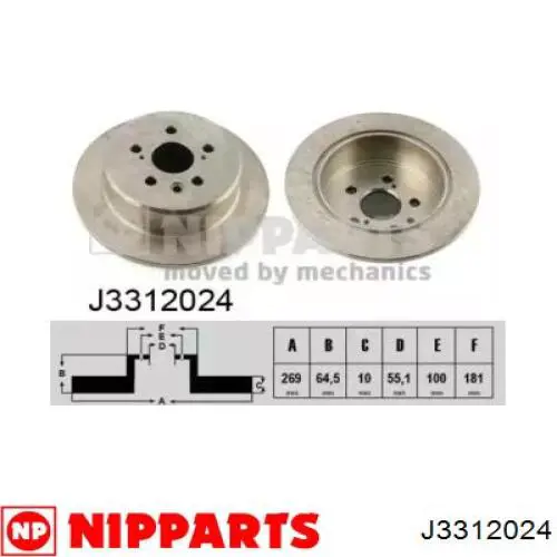 Тормозные диски J3312024 Nipparts