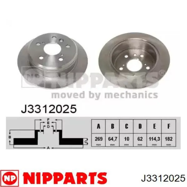 Диск тормозной задний NIPPARTS J3312025