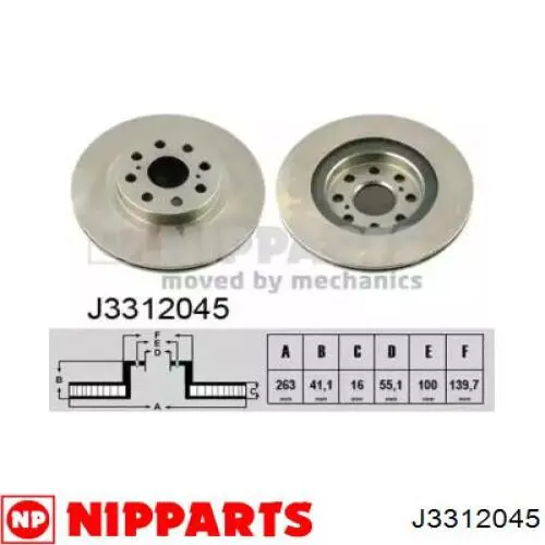 Тормозные диски J3312045 Nipparts