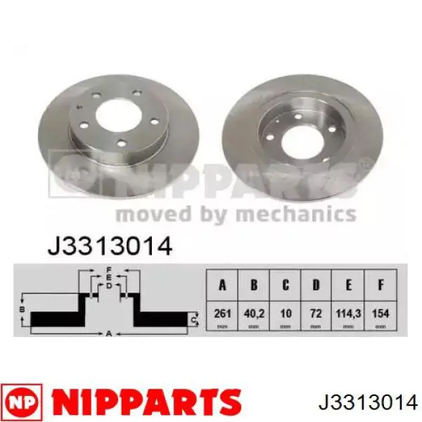 J3313014 Nipparts диск тормозной задний