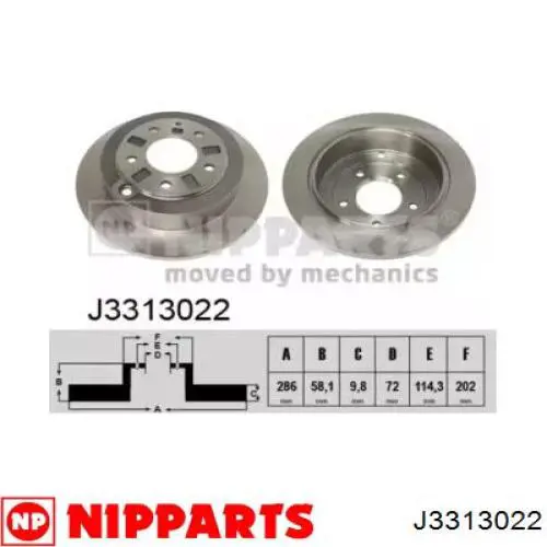 J3313022 Nipparts диск тормозной задний