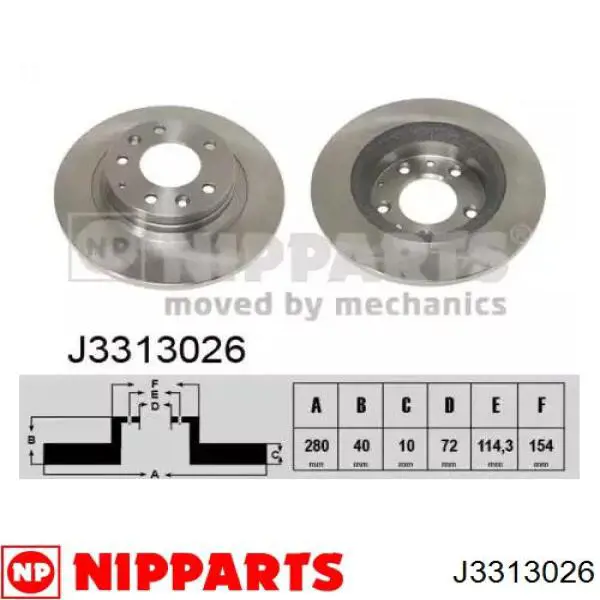 J3313026 Nipparts диск тормозной задний